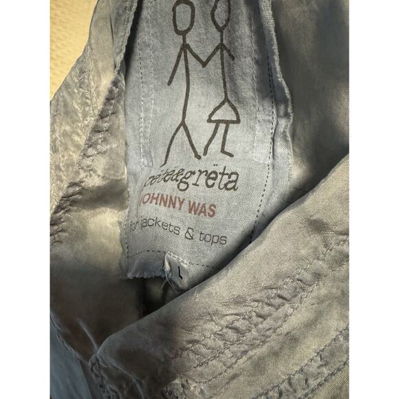 Johnny Was Pete & Greta Long Sl GREY Capras Blouse Shirt Tunic Size M PG31891016 - Picture 12 of 12